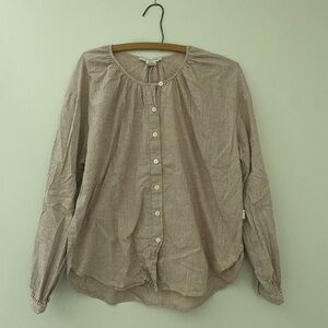 Striped Button-Up Blouse